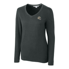 New Orleans Saints Cutter & Buck Women's Helmet Logo Lakemont Tri-Blend V-Neck Pullover Sweater - Charcoal outlet