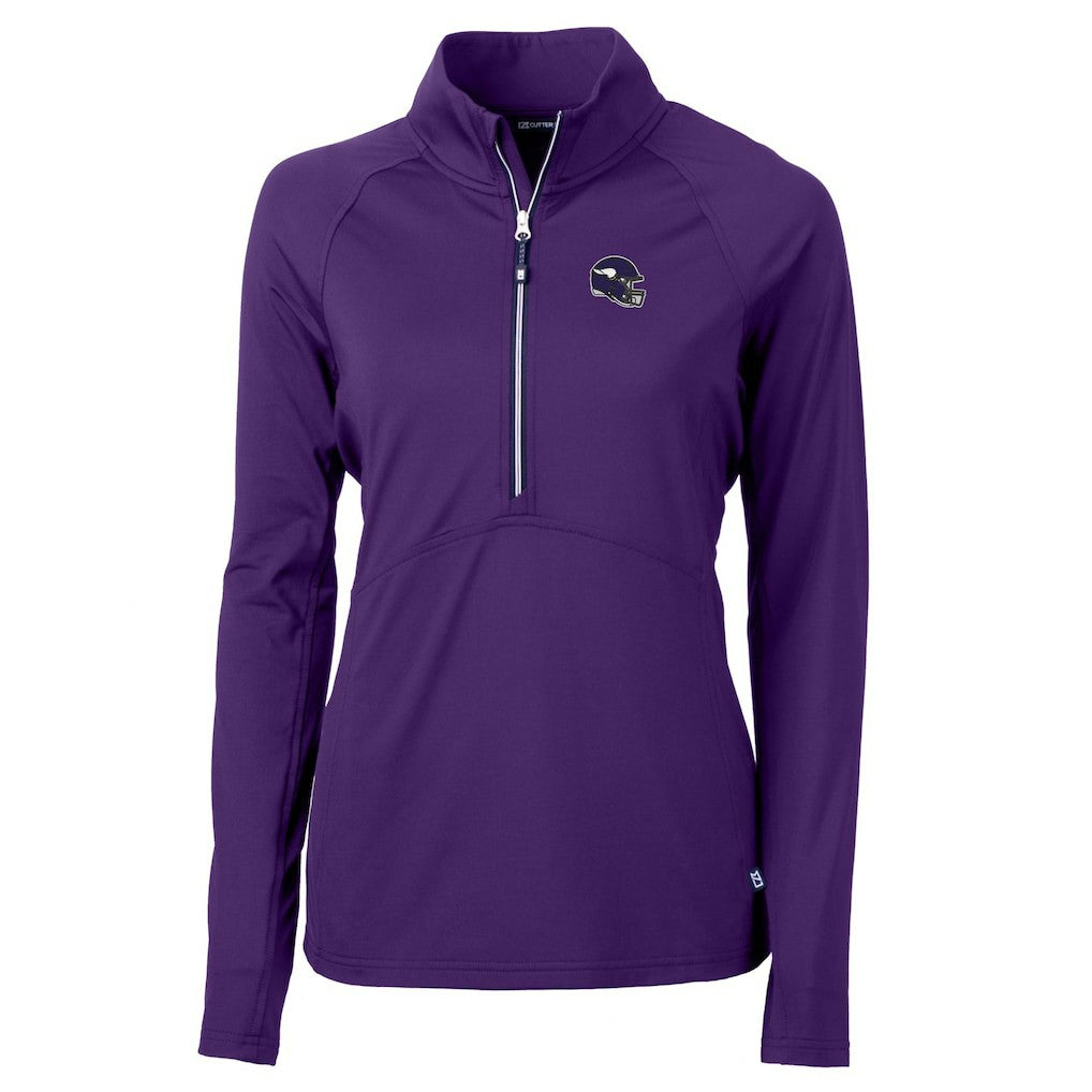 Minnesota Vikings Cutter & Buck Women's Helmet Logo Adapt Eco Knit Stretch Recycled Half-Zip Pullover Top - Purple outlet