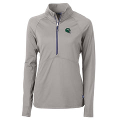 New York Jets Cutter & Buck Women's Helmet Logo Adapt Eco Knit Stretch Recycled Half-Zip Pullover Top - Gray for sale