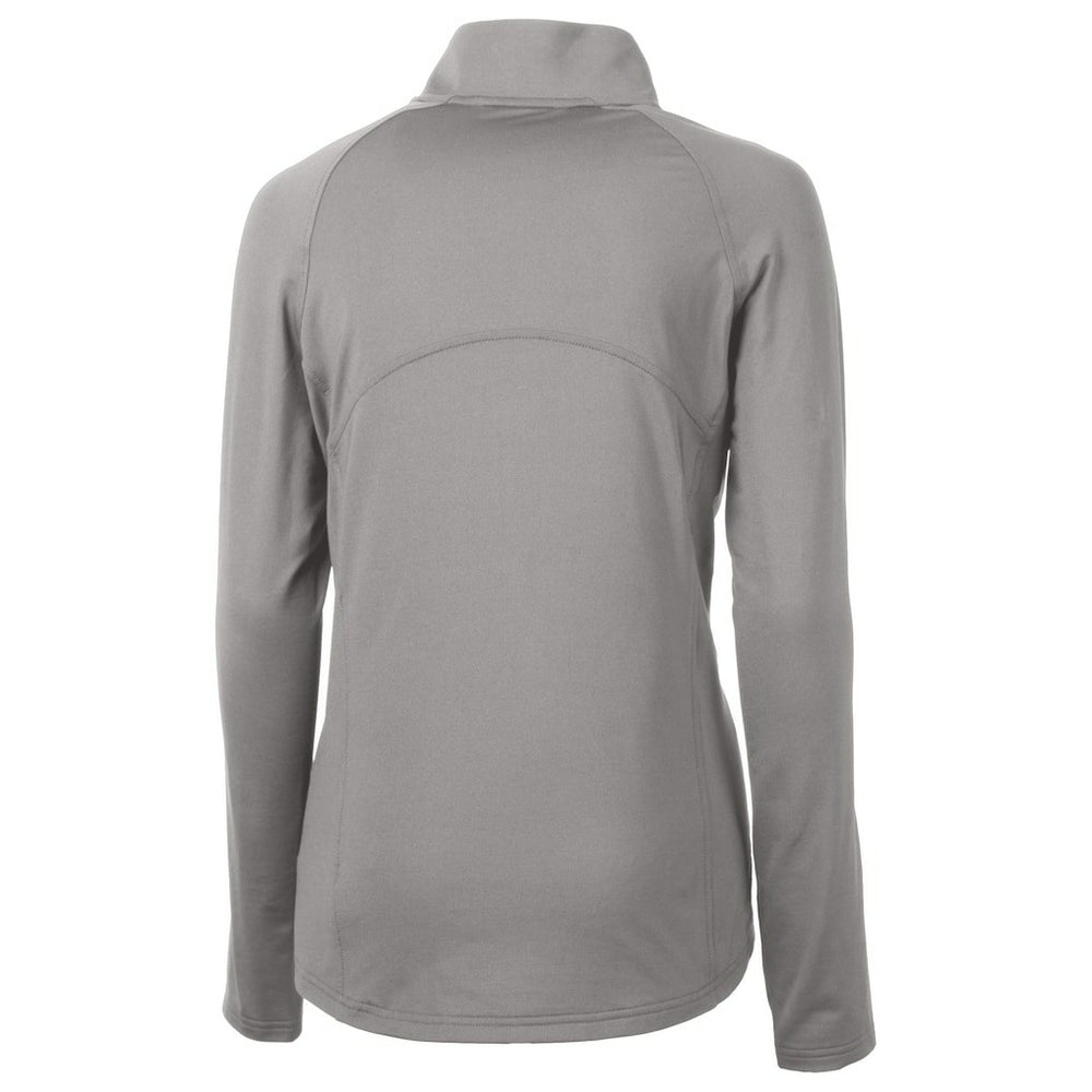 New York Jets Cutter & Buck Women's Helmet Logo Adapt Eco Knit Stretch Recycled Half-Zip Pullover Top - Gray for sale