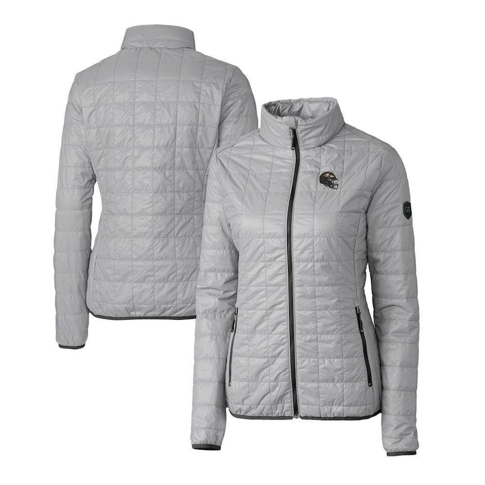 Baltimore Ravens Cutter & Buck Women's Helmet Logo Rainier PrimaLoft Eco Insulated Full-Zip Puffer Jacket - Gray on sale