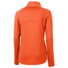 Cincinnati Bengals Cutter & Buck Women's Helmet Logo Adapt Eco Knit Stretch Recycled Half-Zip Pullover Top - Orange for sale