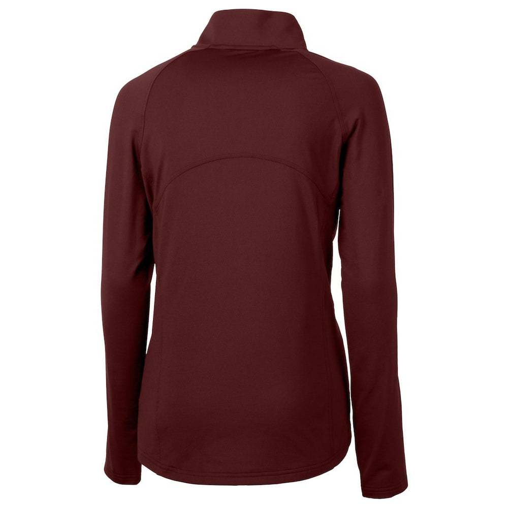 Washington Commanders Cutter & Buck Women's Helmet Logo Adapt Eco Knit Stretch Recycled Half-Zip Pullover Top - Burgundy online