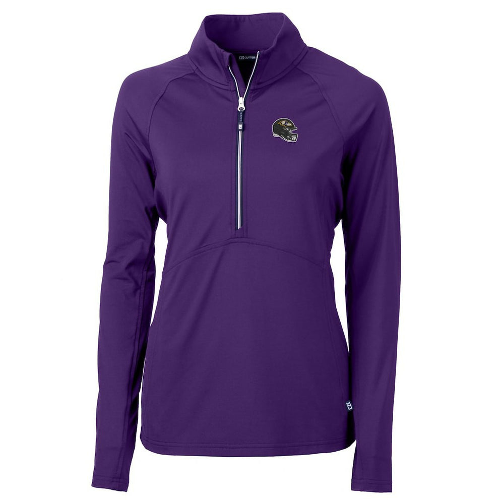 Baltimore Ravens Cutter & Buck Women's Helmet Logo Adapt Eco Knit Stretch Recycled Half-Zip Pullover Top - Purple outlet