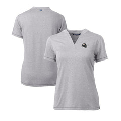 Pittsburgh Steelers Cutter & Buck Women's Helmet Logo DryTec Forge Stretch V-Neck Blade Top - Heather Gray outlet