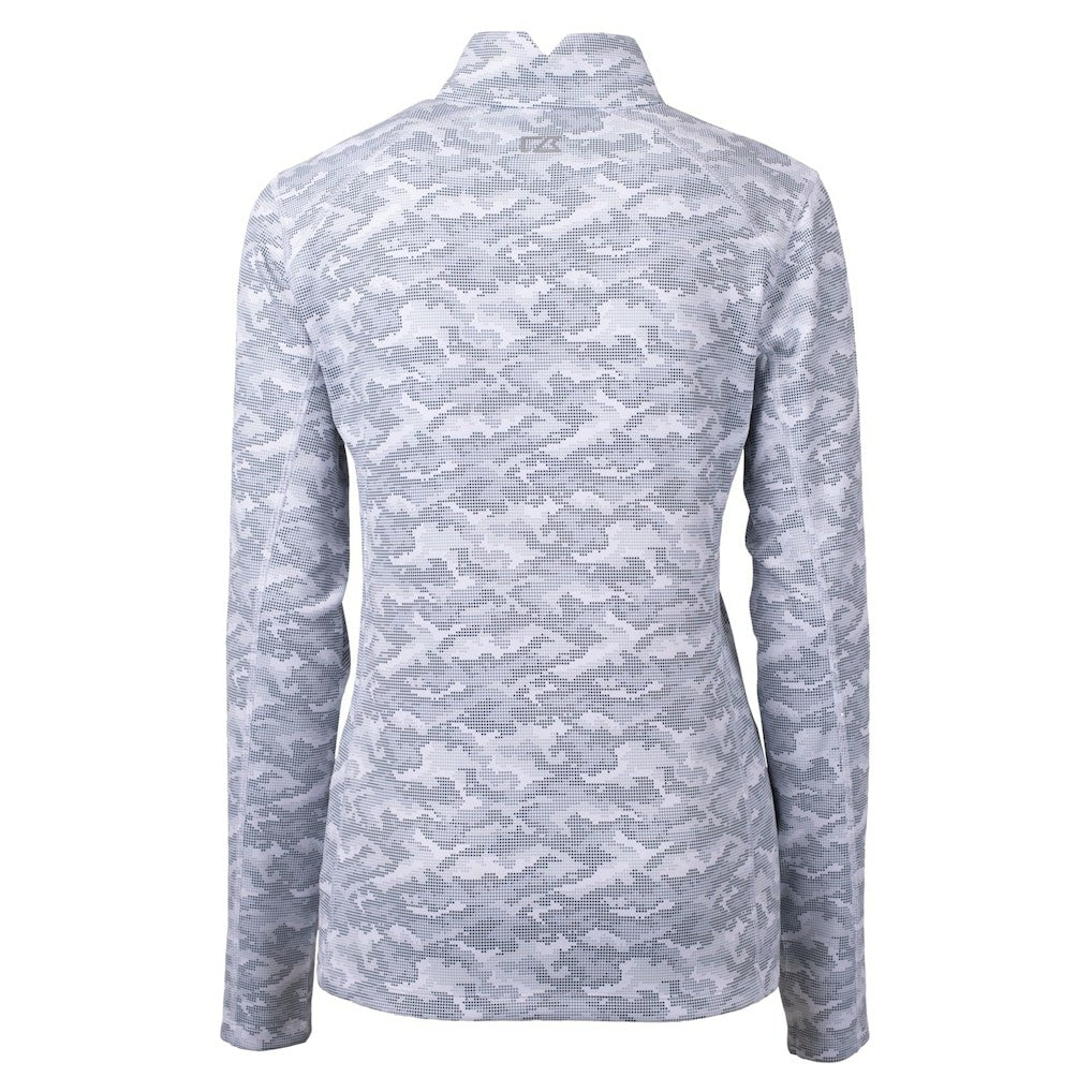 New Orleans Saints Cutter & Buck Women's Helmet Logo Traverse Camo Print Stretch Quarter-Zip Pullover Top - Charcoal for sale