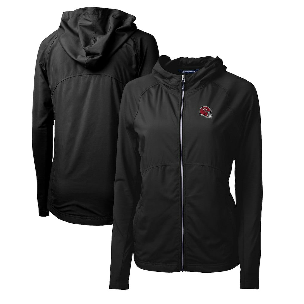 Kansas City Chiefs Cutter & Buck Women's Helmet Logo Adapt Eco Knit Hybrid Recycled Full-Zip Hoodie - Black online