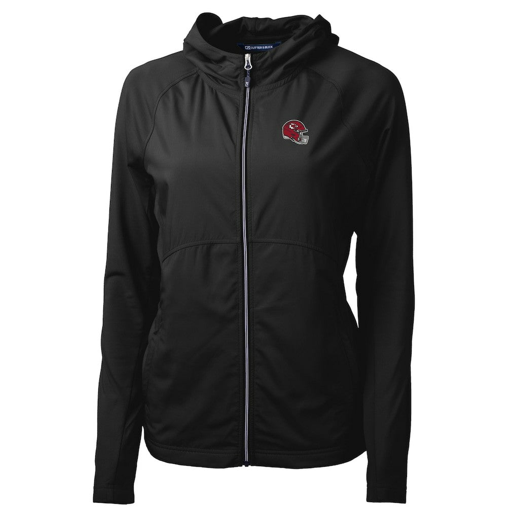 Kansas City Chiefs Cutter & Buck Women's Helmet Logo Adapt Eco Knit Hybrid Recycled Full-Zip Hoodie - Black online