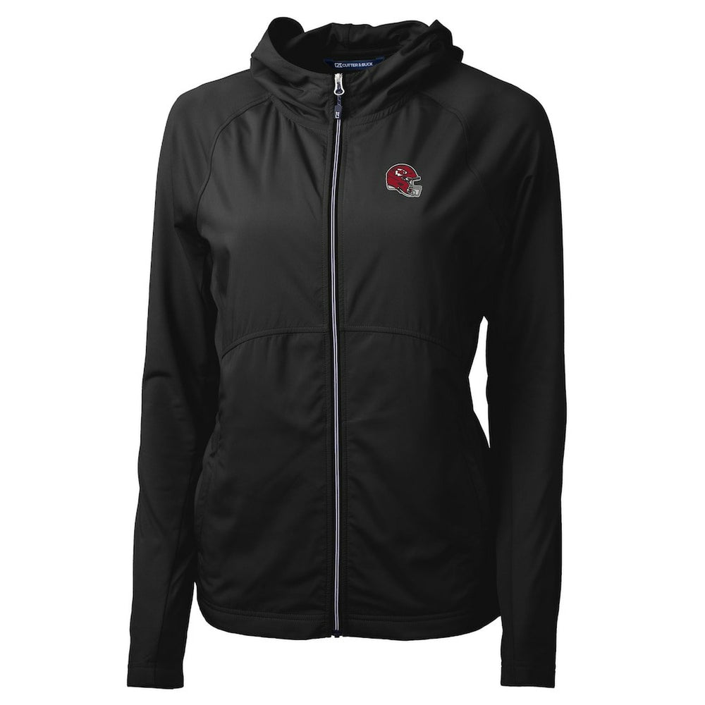 Kansas City Chiefs Cutter & Buck Women's Helmet Logo Adapt Eco Knit Hybrid Recycled Full-Zip Hoodie - Black online