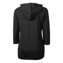 Carolina Panthers Cutter & Buck Women's Helmet Logo DryTec Virtue Eco Pique Recycled 3/4-Sleeve Half-Zip Pullover Hoodie - Black sale