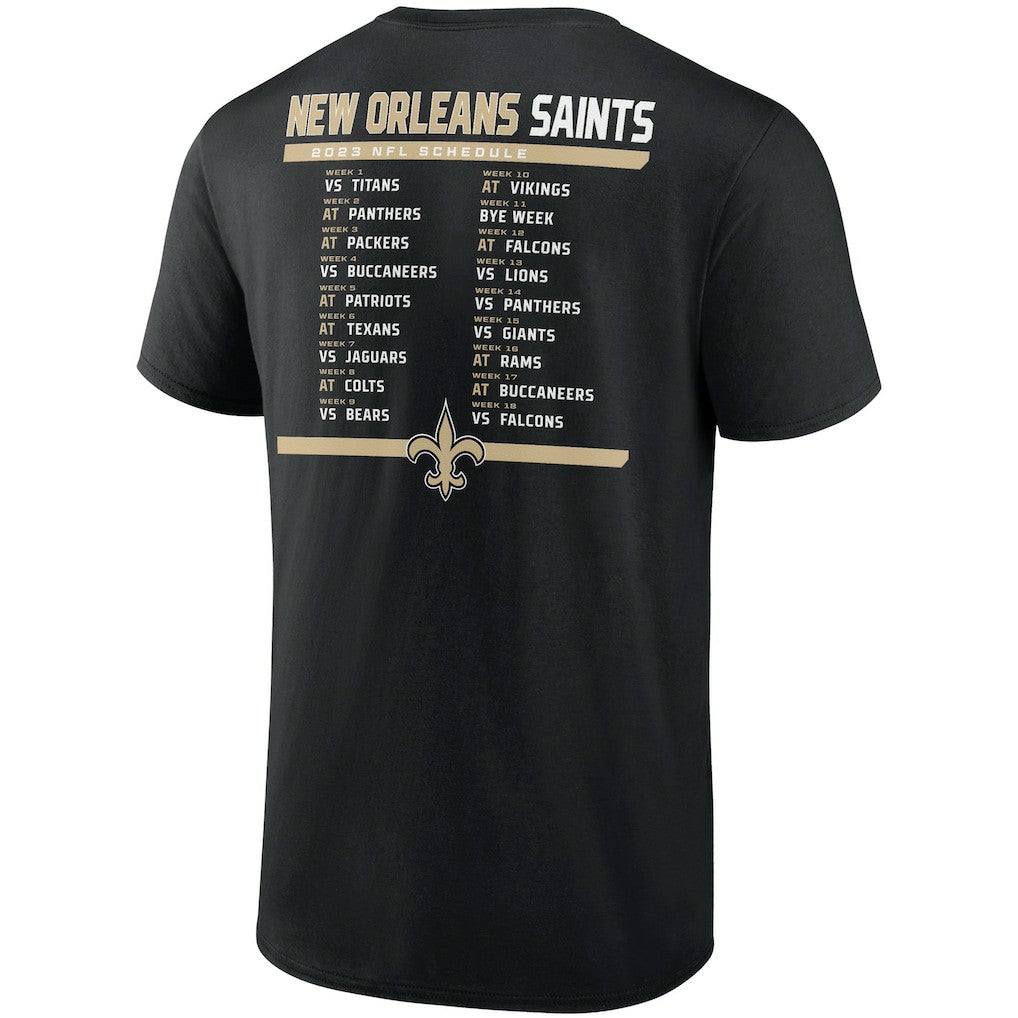 New Orleans Saints Two-Pack 2023 Schedule T-Shirt Combo Set - Black/White on sale