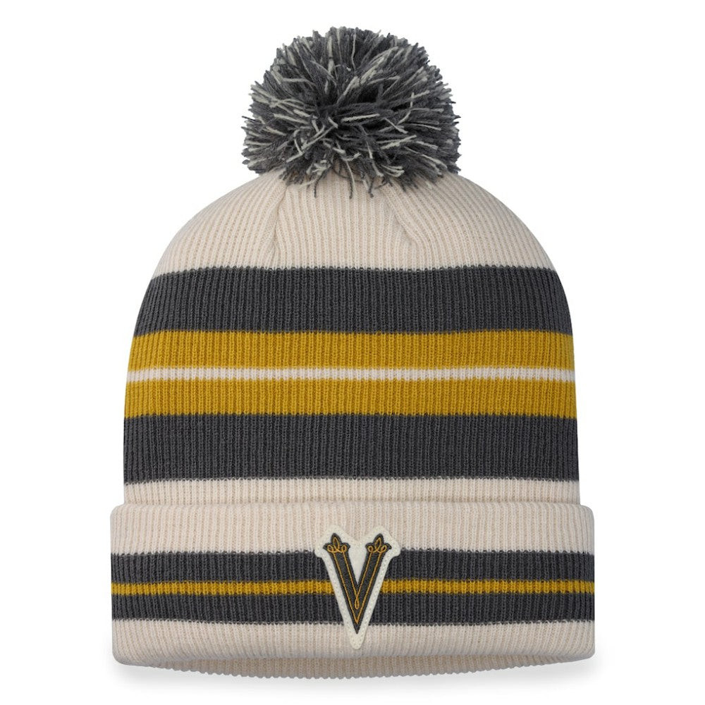 Vegas Golden Knights Fanatics 2024 NHL Winter Classic Cuffed Knit Hat with Pom - Charcoal/Cream Hats