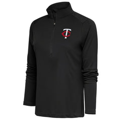 Minnesota Twins Antigua Women's Tribute Half-Zip Pullover Top Gray