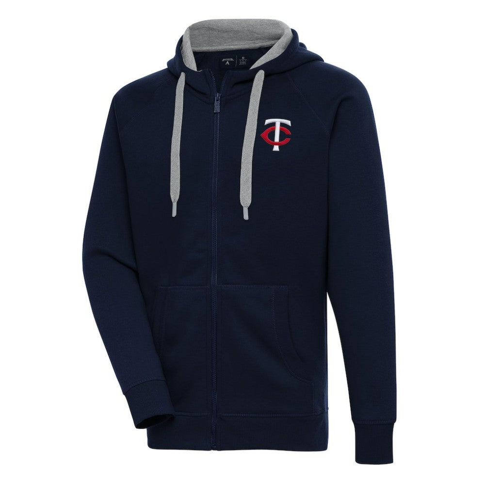 Minnesota Twins Antigua Victory Full-Zip Hoodie Navy