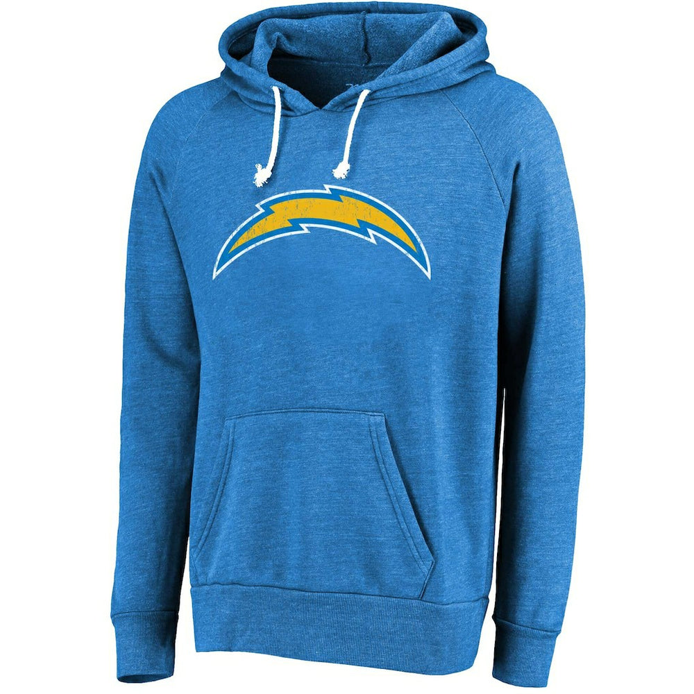 Justin Herbert Los Angeles Chargers Majestic Threads Name & Number Tri-Blend Pullover Hoodie - Powder Blue online