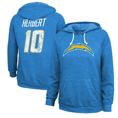 Justin Herbert Los Angeles Chargers Majestic Threads Women's Name & Number Tri-Blend Pullover Hoodie - Powder Blue online