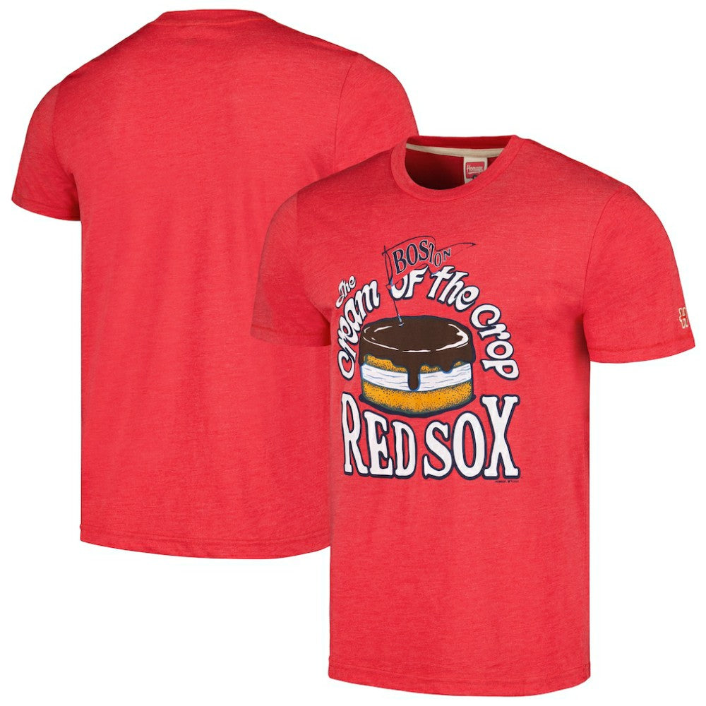 Boston Red Sox Homage Cream of the Crop Hyper Local Tri-Blend T-Shirt Red