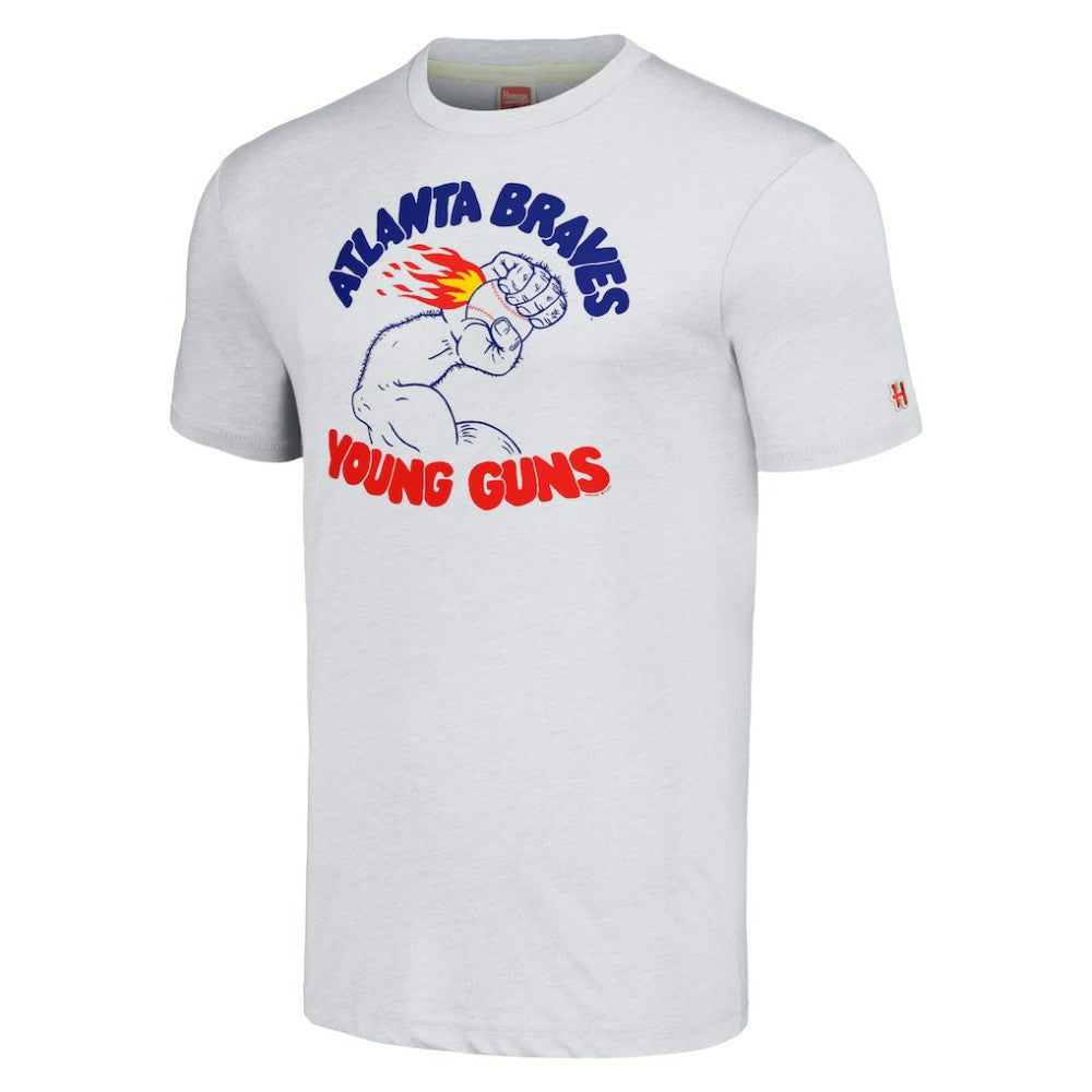Atlanta Braves Homage Doodle Collection Young Guns Tri-Blend T-Shirt Gray