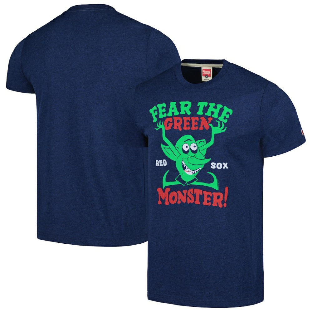 Boston Red Sox Homage Doodle Collection The Green Monster Tri-Blend T-Shirt Navy