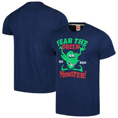 Boston Red Sox Homage Doodle Collection The Green Monster Tri-Blend T-Shirt Navy