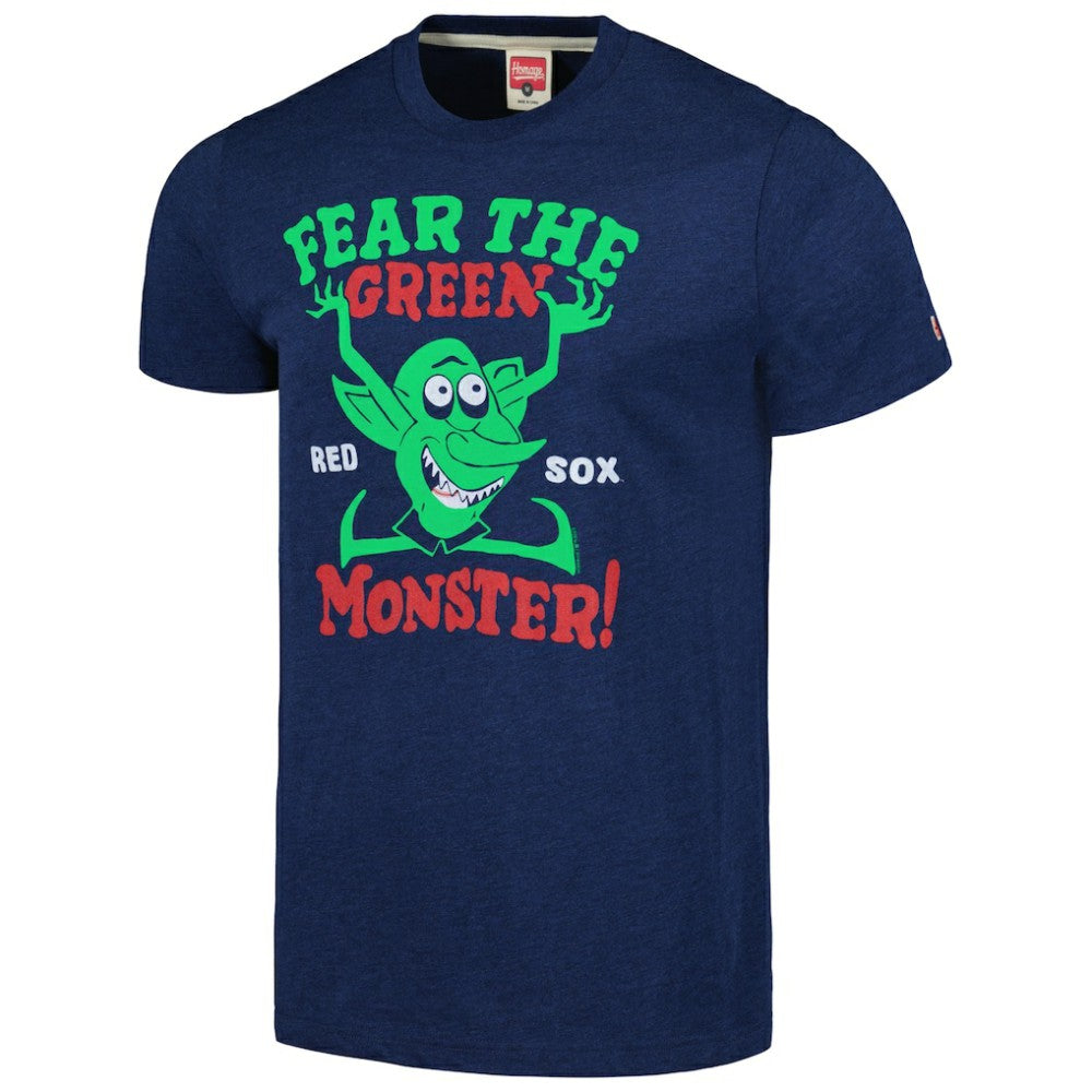 Boston Red Sox Homage Doodle Collection The Green Monster Tri-Blend T-Shirt Navy