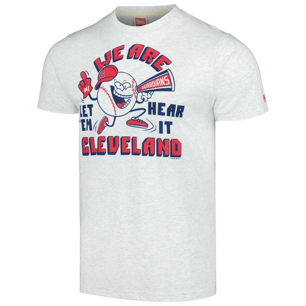 Cleveland Guardians Homage Doodle Collection We Are Cleveland Tri-Blend T-Shirt Gray