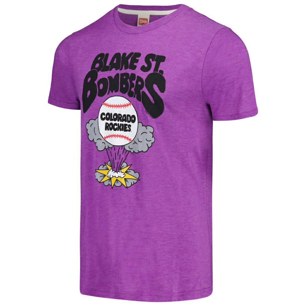 Colorado Rockies Homage Doodle Collection Blake St. Bombers Tri-Blend T-Shirt Purple