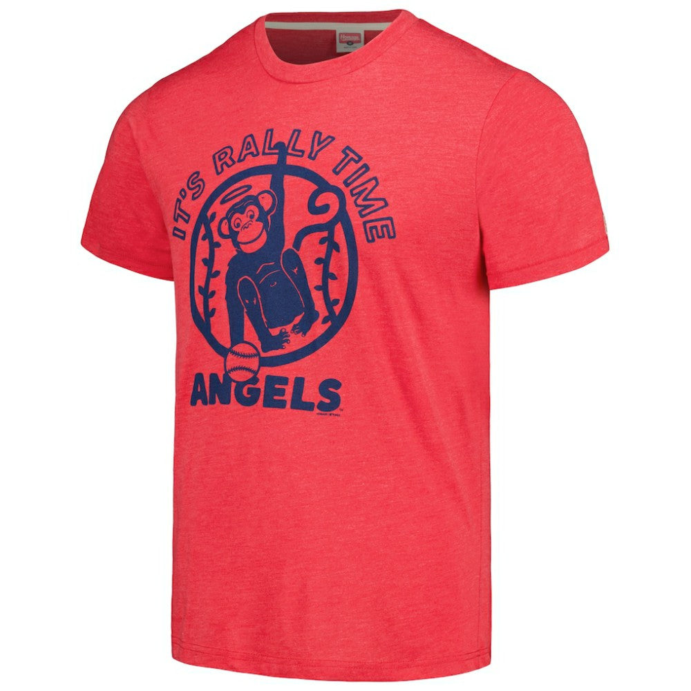 Los Angeles Angels Homage Doodle Collection It's Rally Time Tri-Blend T-Shirt Red
