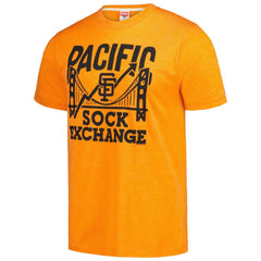 San Francisco Giants Homage Doodle Collection Pacific Sock Exchange Tri-Blend T-Shirt Orange