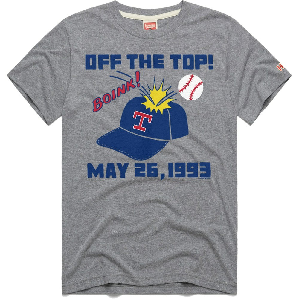 Texas Rangers Homage Doodle Collection Off the Top Tri-Blend T-Shirt Gray
