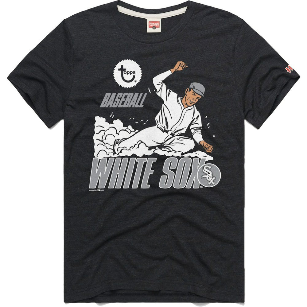 Chicago White Sox Homage x Topps Tri-Blend T-Shirt Charcoal