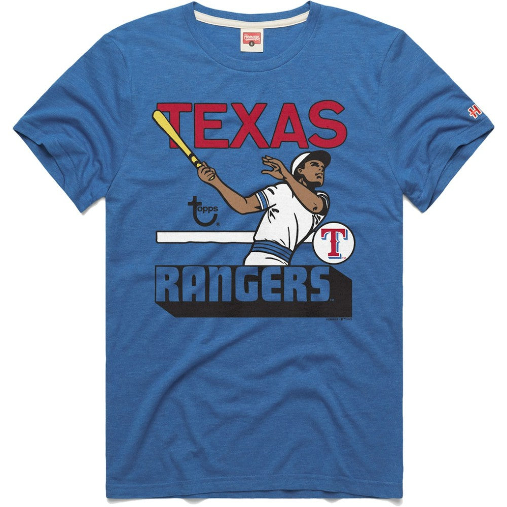 Texas Rangers Homage x Topps Tri-Blend T-Shirt Royal