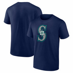 Seattle Mariners Logo Athletic Official Logo T-Shirt Navy