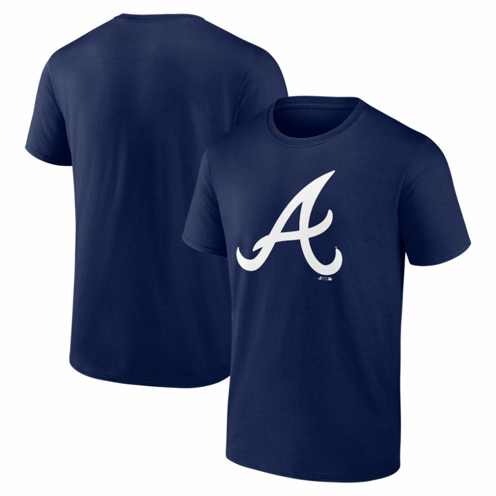 Atlanta Braves Logo Athletic Official Logo T-Shirt Navy