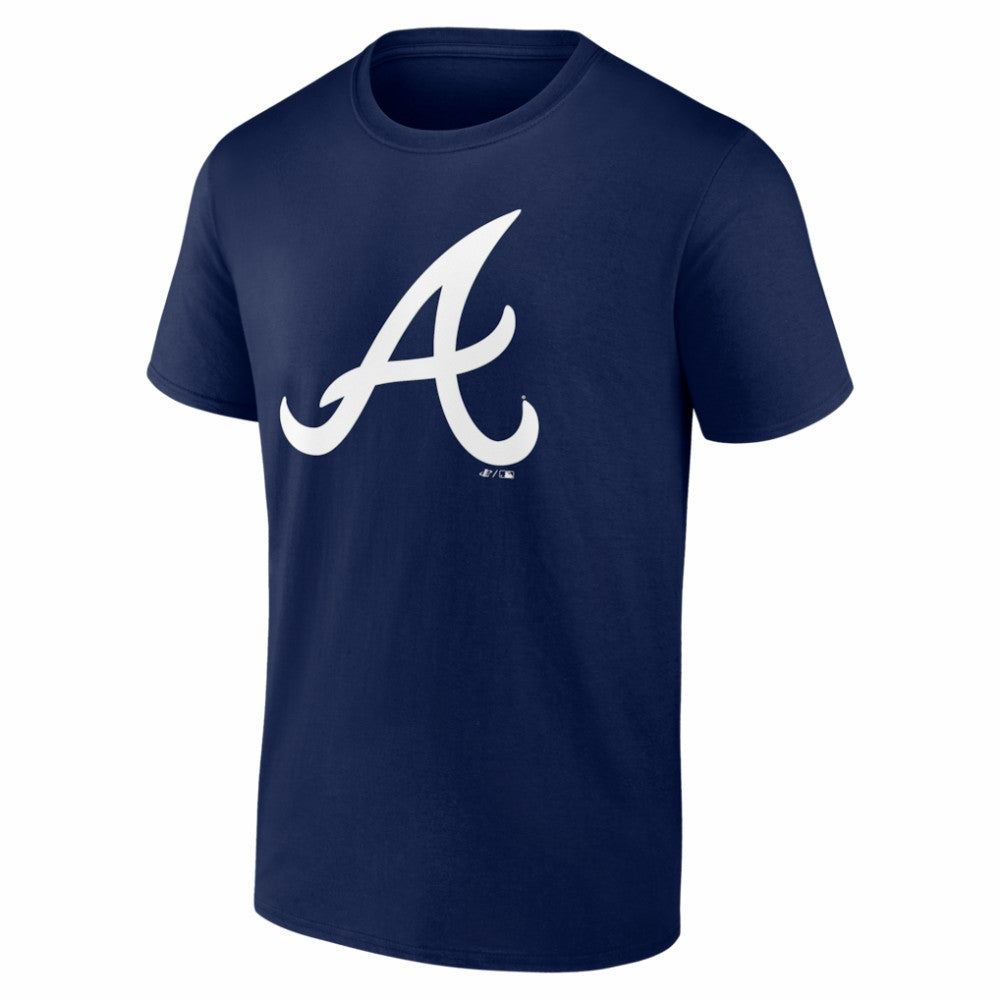 Atlanta Braves Logo Athletic Official Logo T-Shirt Navy