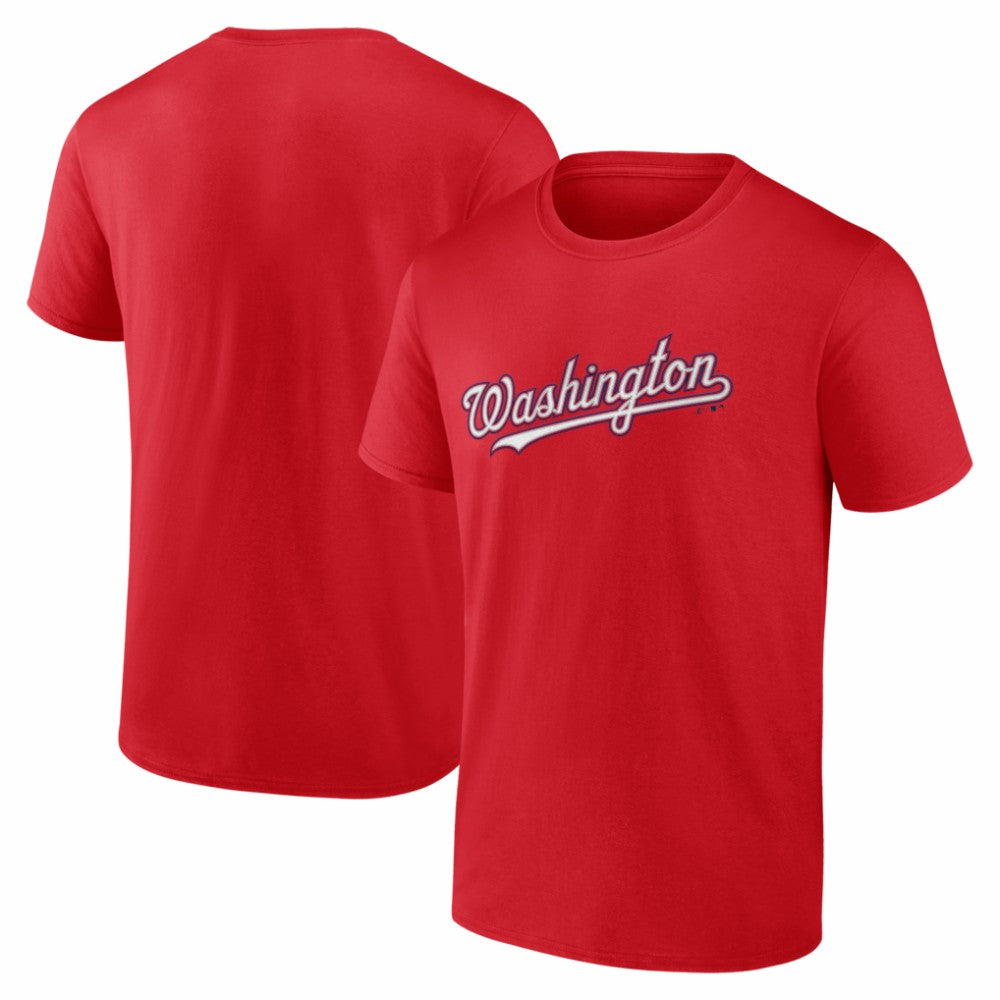 Washington Nationals Logo Athletic Wordmark T-Shirt Red