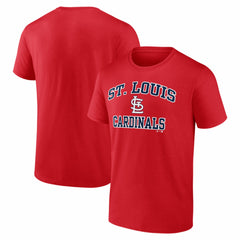 St. Louis Cardinals Logo Athletic Heart and Soul T-Shirt Red