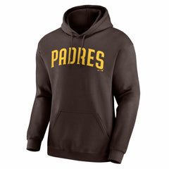 San Diego Padres Logo Athletic Wordmark Hoodie Brown
