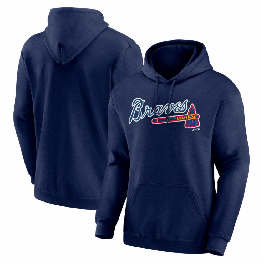 Atlanta Braves Logo Athletic Wordmark Hoodie Navy