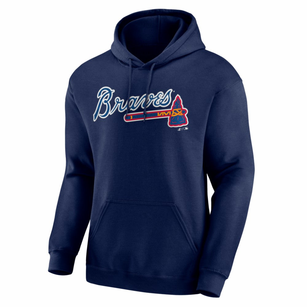Atlanta Braves Logo Athletic Wordmark Hoodie Navy