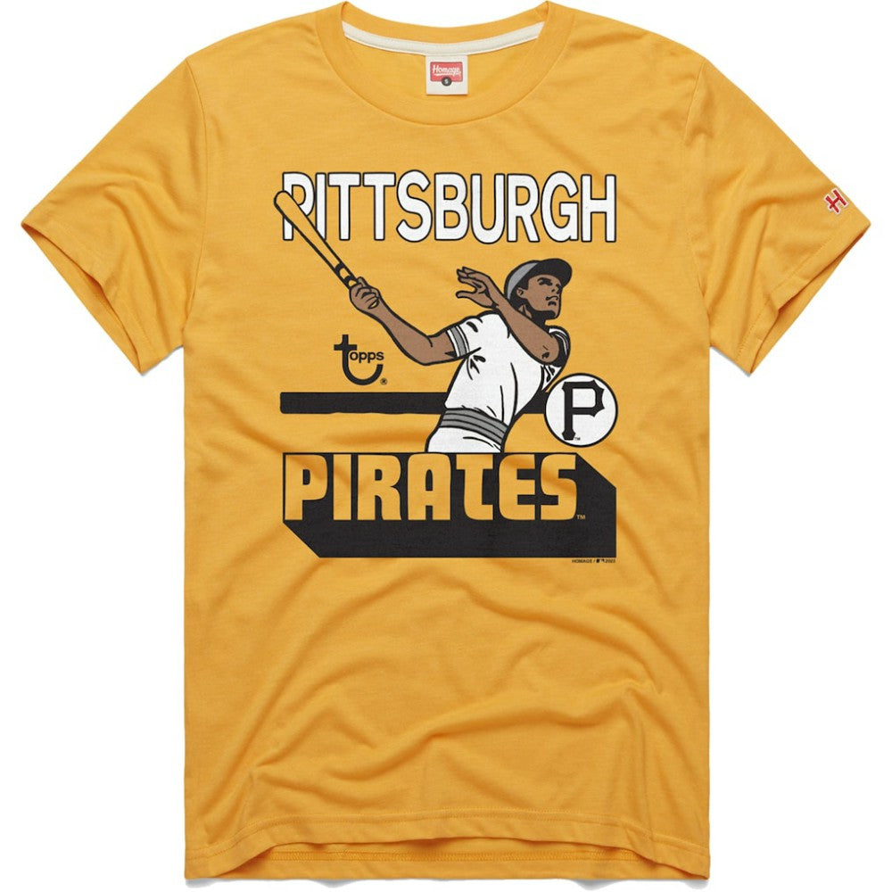 Pittsburgh Pirates Homage x Topps Tri-Blend T-Shirt Gold