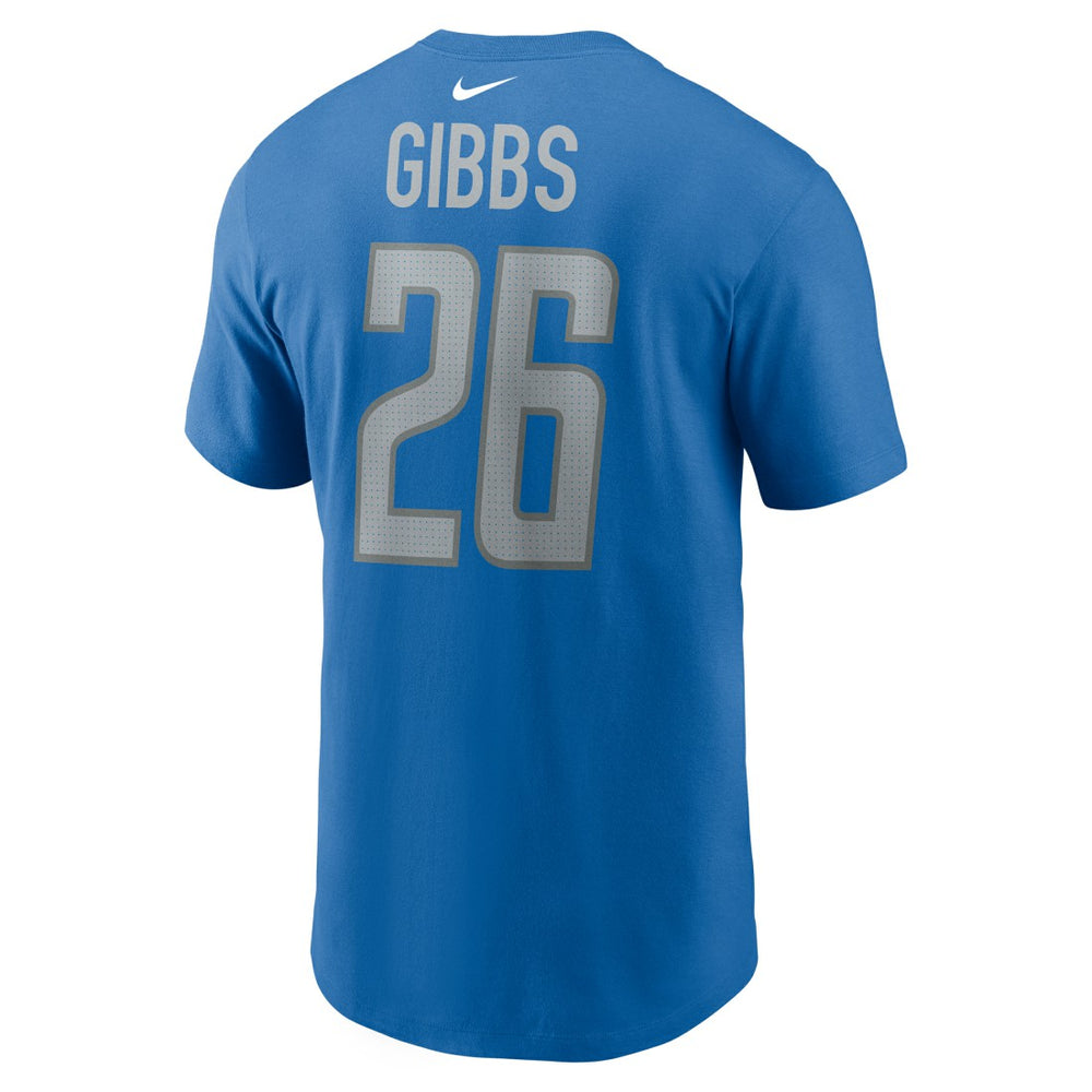 Jahmyr Gibbs Detroit Lions 2023 NFL Draft First Round Pick Player Name & Number T-Shirt - Blue on sale