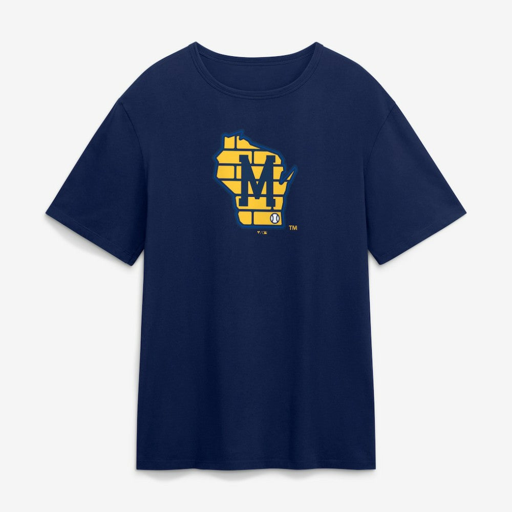 Milwaukee Brewers Alternate Logo Legacy T-Shirt Navy