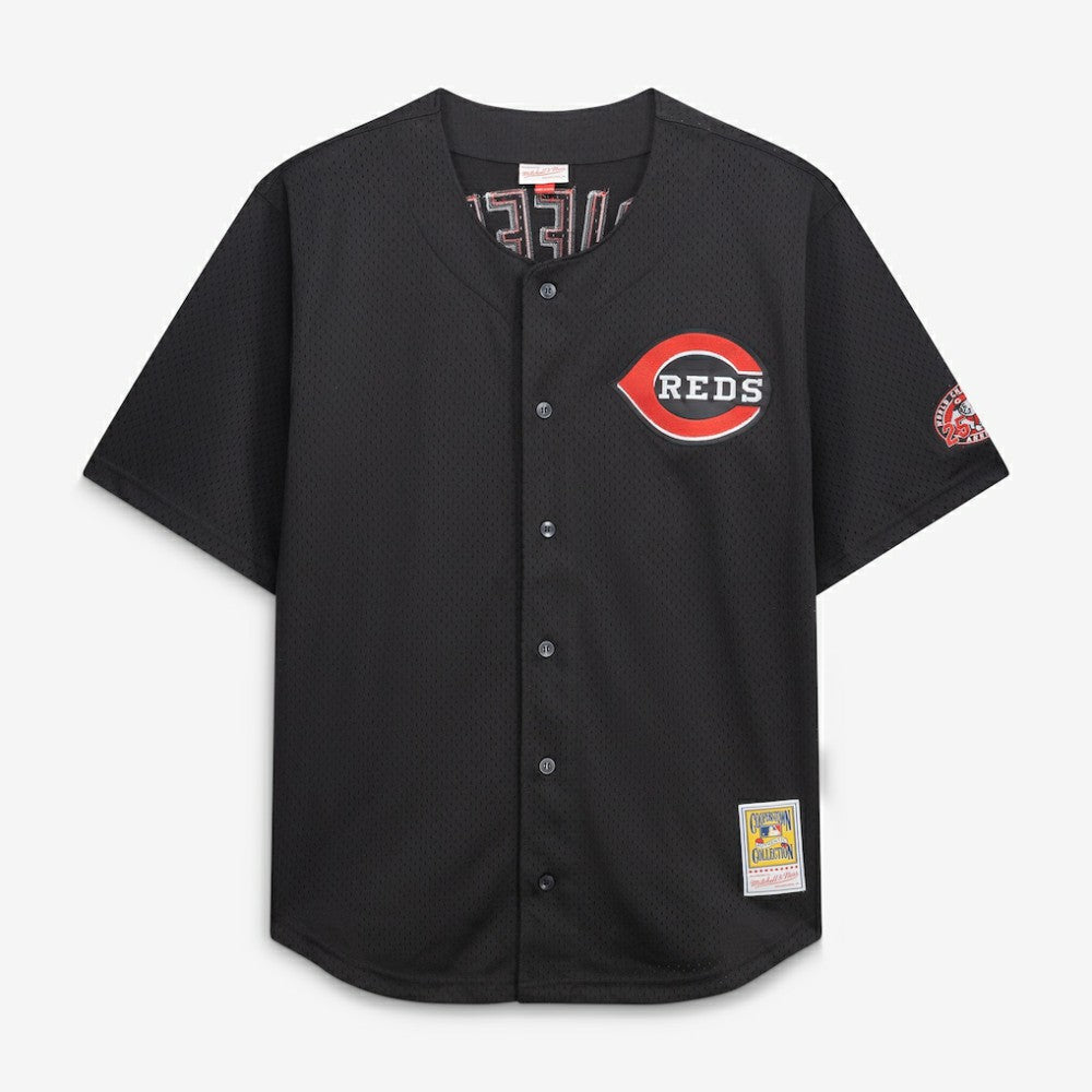 Ken Griffey Jr. Cincinnati Reds Big & Tall Cooperstown Mesh Batting Practice Jersey Black