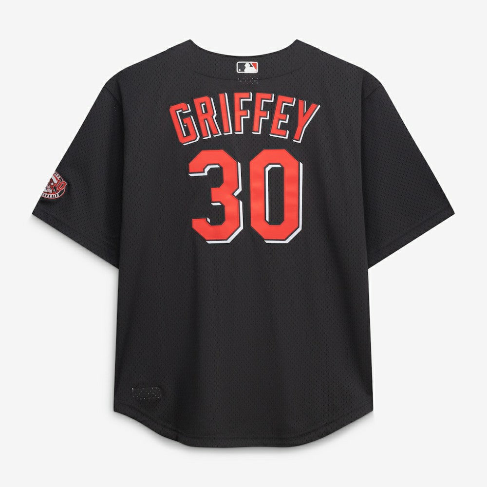 Ken Griffey Jr. Cincinnati Reds Big & Tall Cooperstown Mesh Batting Practice Jersey Black