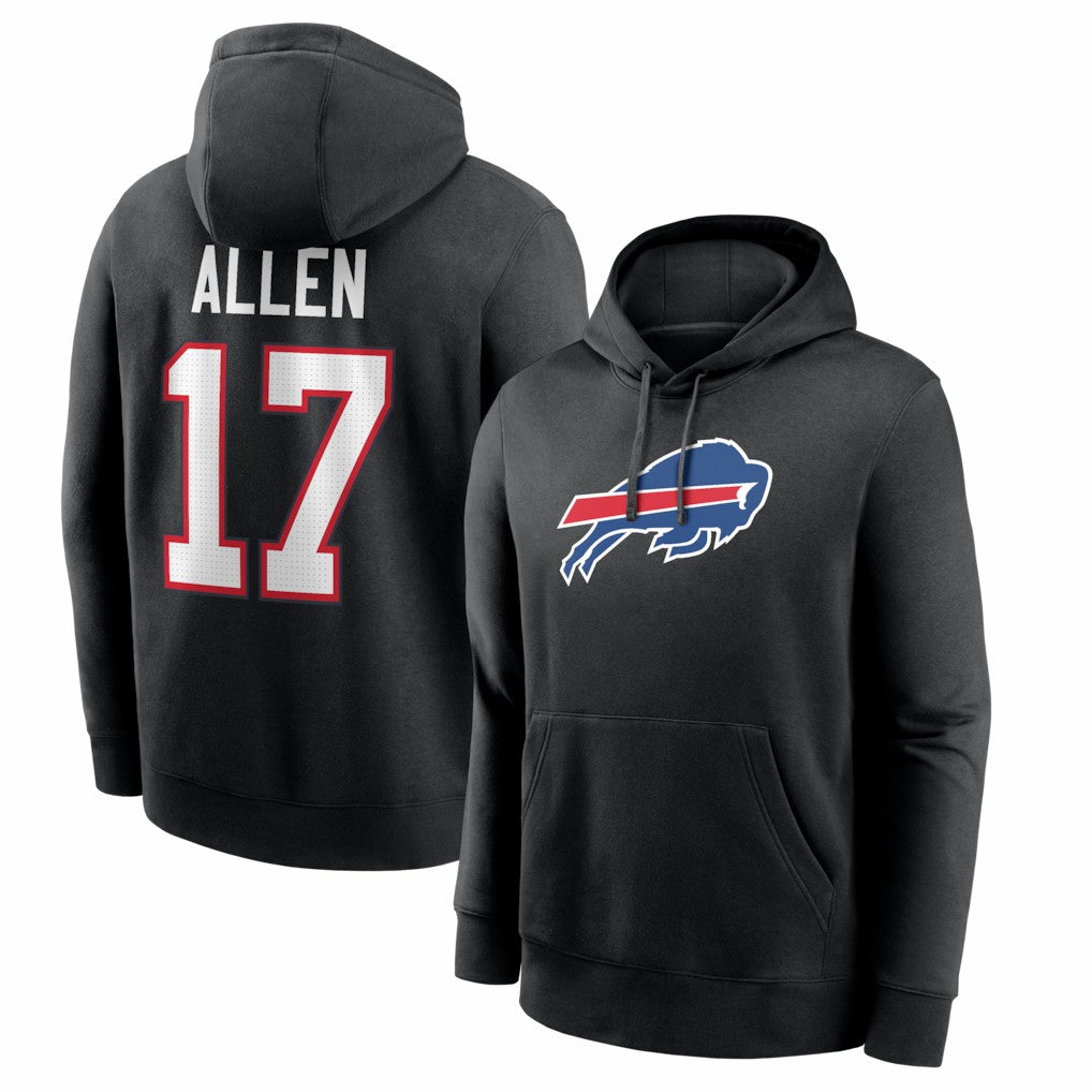 Josh Allen Buffalo Bills Name & Number Fleece Hoodie - Black for sale