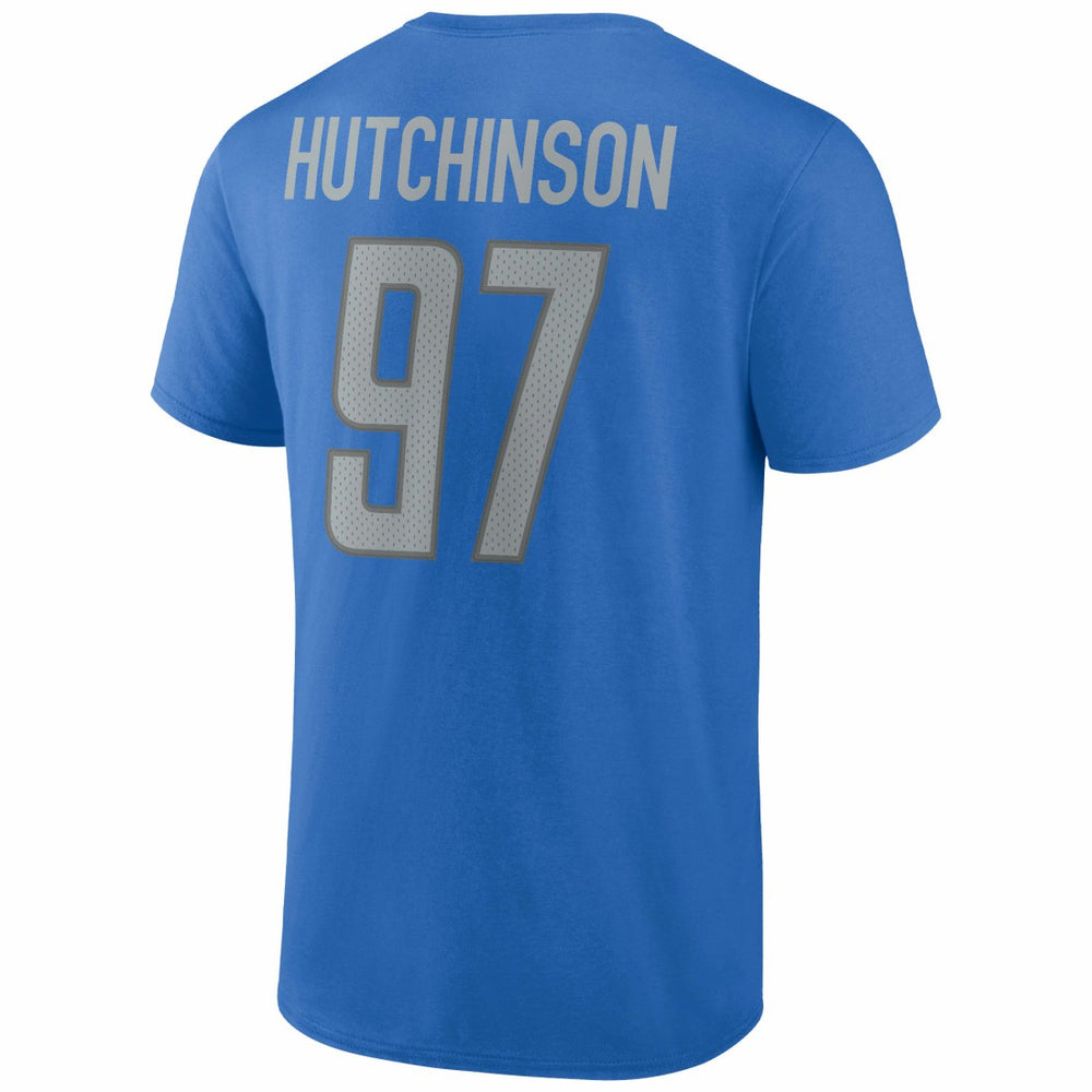 Aidan Hutchinson Detroit Lions Player Icon Name & Number T-Shirt - Blue for sale
