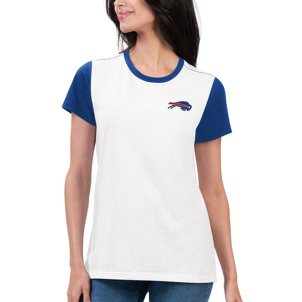 Buffalo Bills G-III 4Her by Carl Banks Women's Fashion Illustration T-Shirt - White/Royal on sale