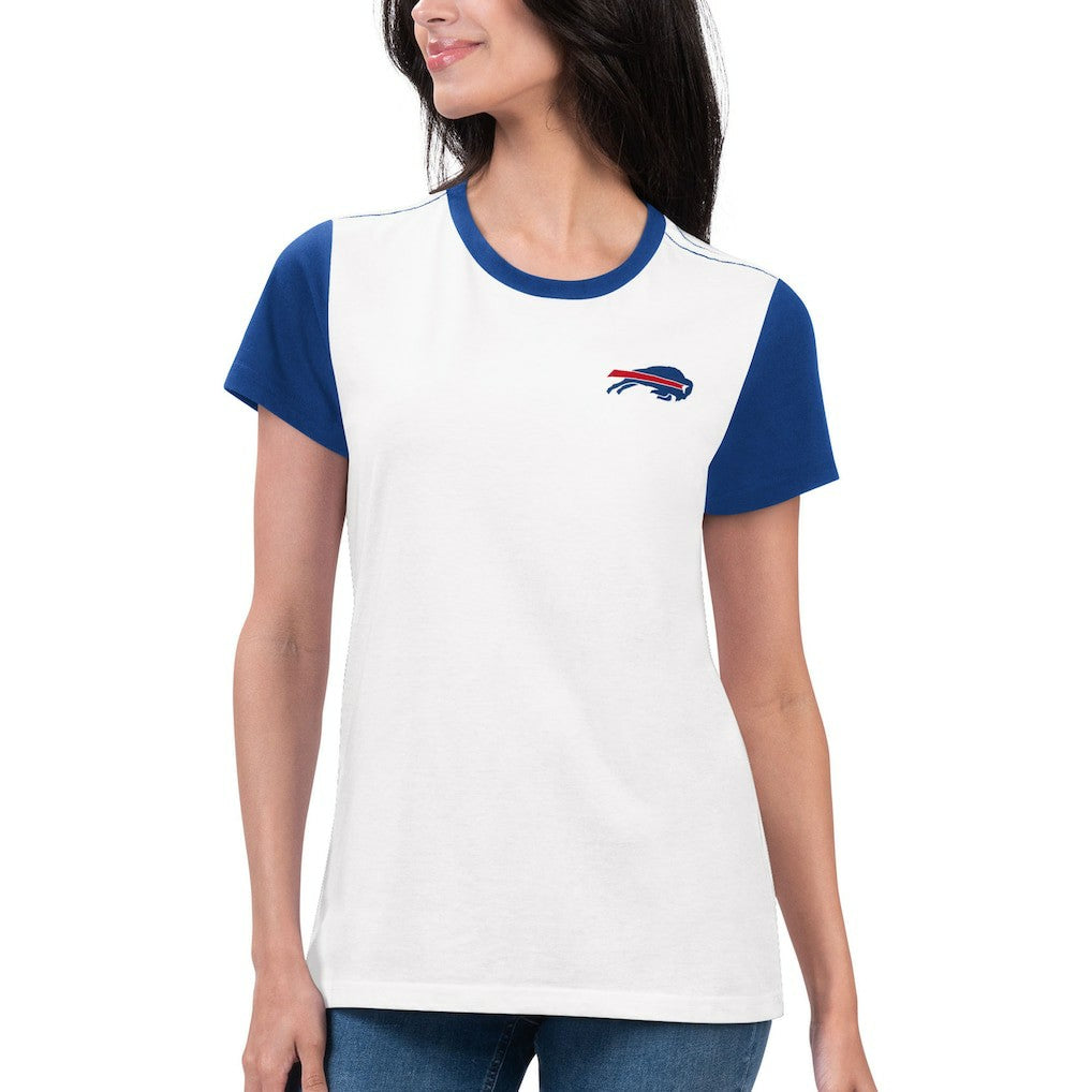 Buffalo Bills G-III 4Her by Carl Banks Women's Fashion Illustration T-Shirt - White/Royal on sale
