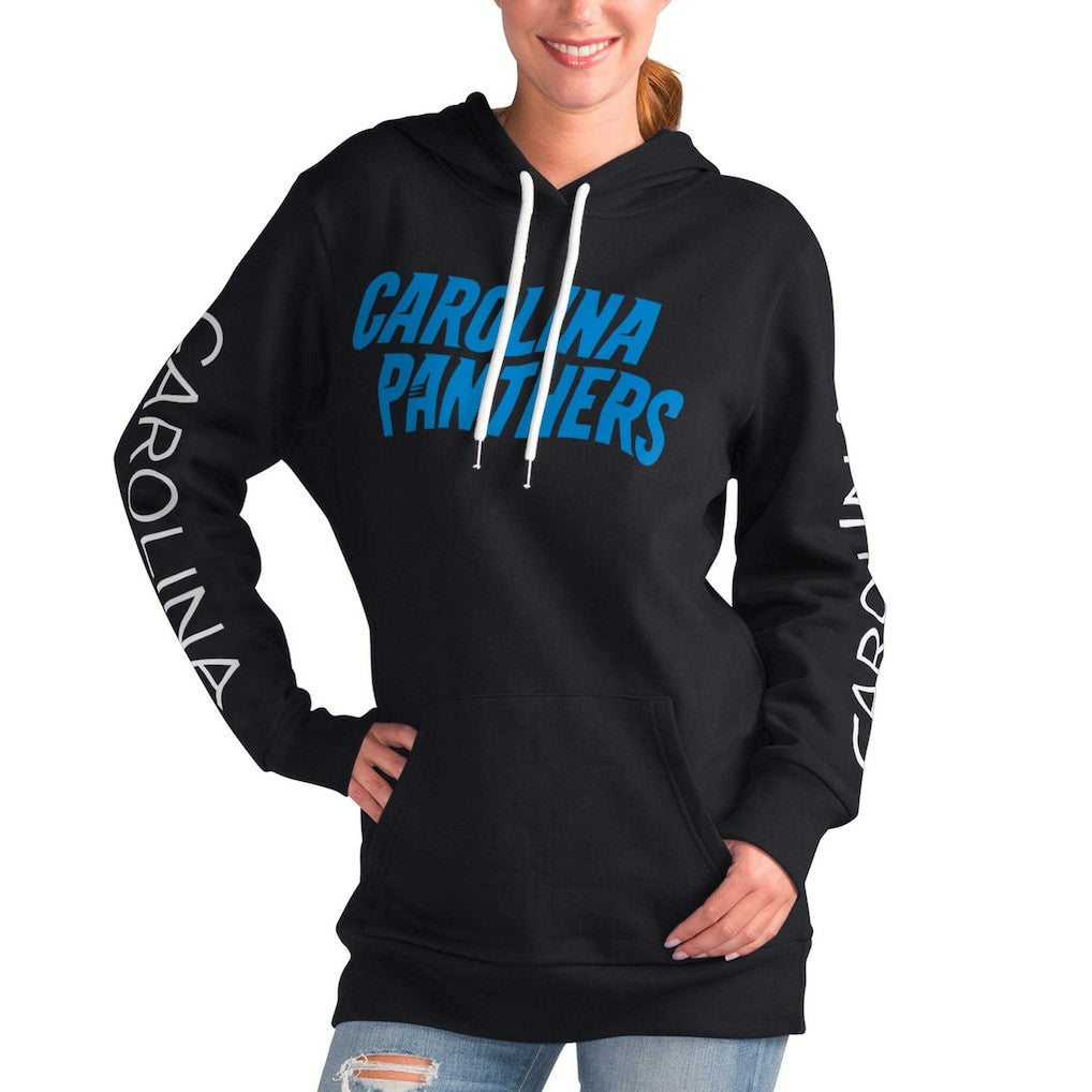 Carolina Panthers G-III 4Her by Carl Banks Women's Extra Inning Pullover Hoodie - Black sale